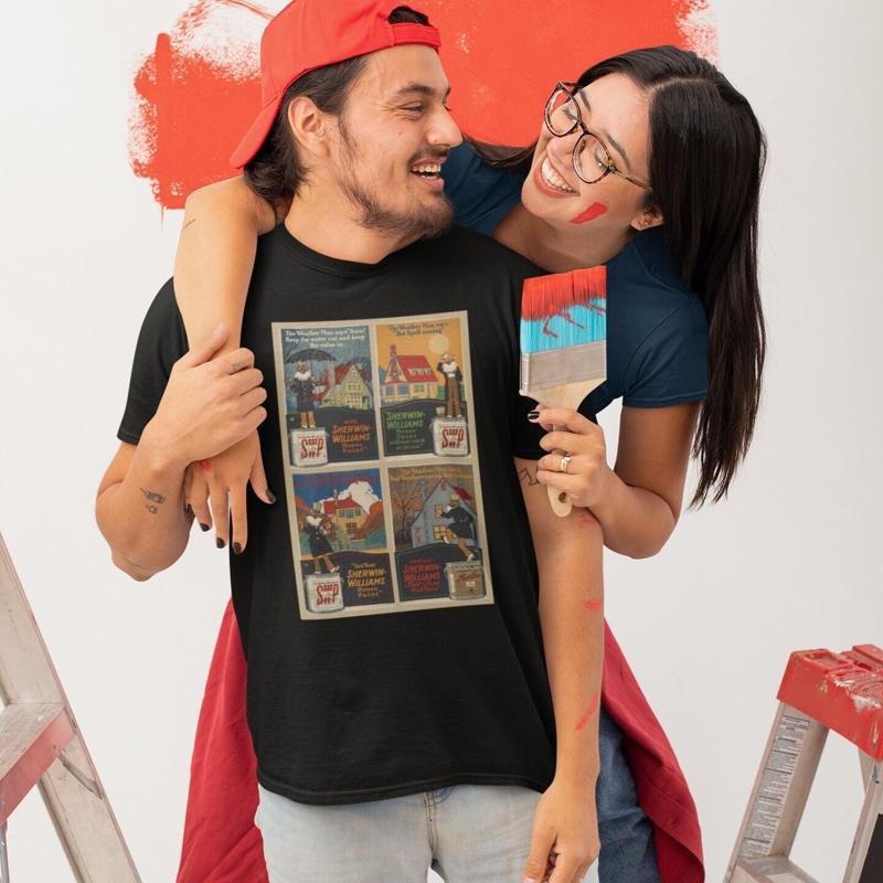 Commercial Shirt Printing - 빈티지 포스터 티셔츠 오래된 상업 광고